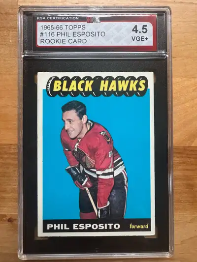 1965-66 Topps Phil Esposito rookie card, View more