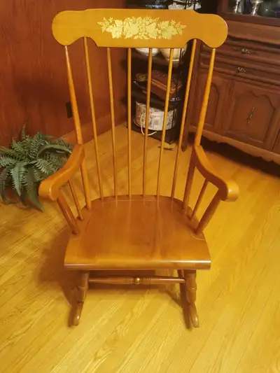 Rocking Chair Hardwood Spindle  Vintage Very Solid, View more