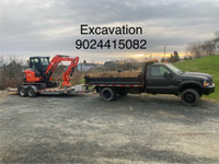 Excavator and dump truck for hire