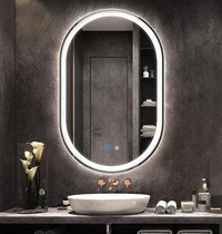 Oval Lighted LED Bathroom Mirror with Lights Dimmable 32x20 Inch