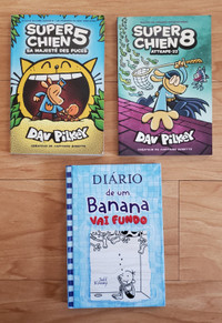French books, Dog Man and Diary of Wimpy Kid #15 in French