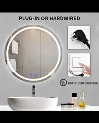 32 inches LED Mirror for Bathroom, Adjustable 3 Colors White/War