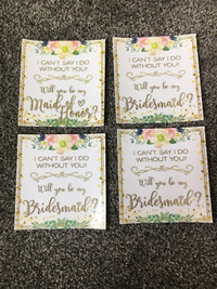 Maid of honour / bridesmaids wine bottle stickers
