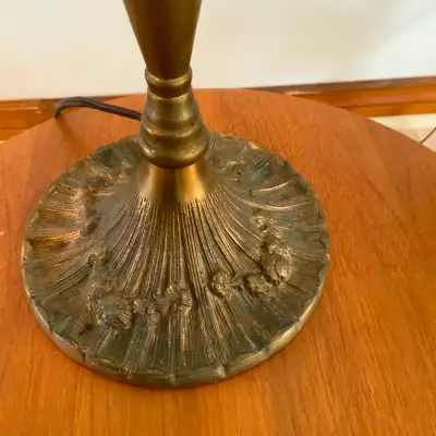 1930s Art Nouveau Rose Bro & Co Solid Brass Table Lamp, View more