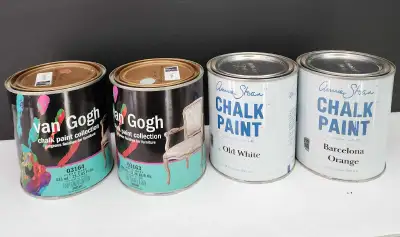 Annie Sloan and Van Gough chalk paint/$50 for 4/pick up nr SAIT, View more