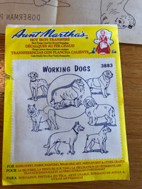 Vintage Aunt Martha’s Hot iron Transfers -  Working Dogs