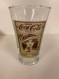 Vintage 1980s 16 oz Coca-Cola Flare Glass - Turn of the Century