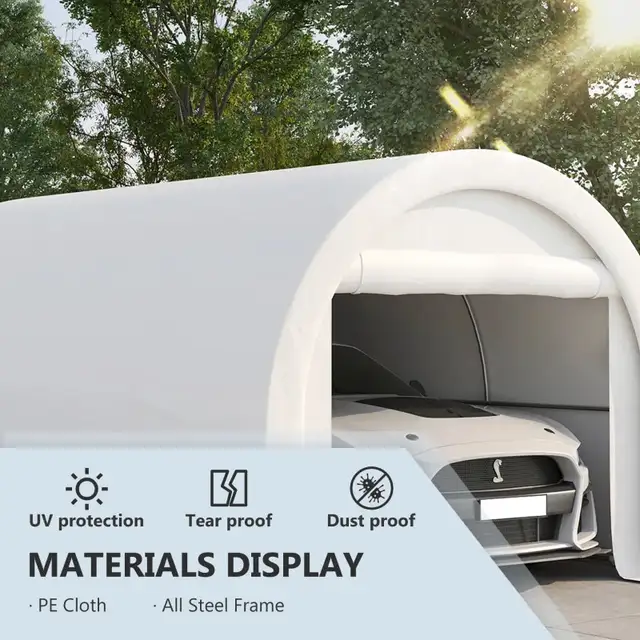 10' x 16' Heavy Duty Portable Carport Tent with Zippered Door, P in Outdoor Tools & Storage in Markham / York Region - Image 4