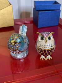 Owl Jewelled Trinket Box