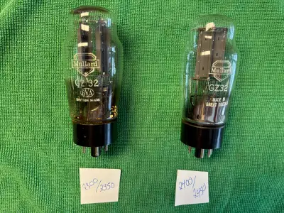 Mullard GZ32 5V4G CV593  Rectifier Pair Tubes White Label, View more
