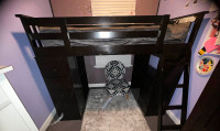 LOFT twin bed solid cherry oak wood bunk bed dresser drawers