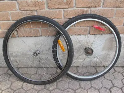 Set vintage "26 1.75 Steel road city bike wheels, Coaster brake, View more