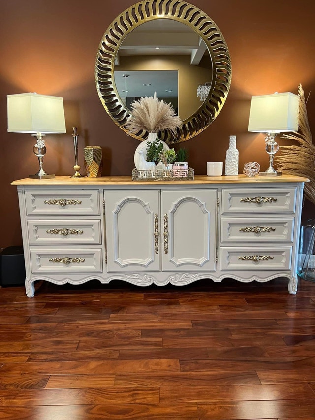 Refinished real wood French provincial style sideboard Hutches