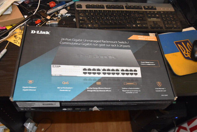 New D-Link 24 Port Gigabit Unmanaged Rackmount Switch in Networking in Stratford
