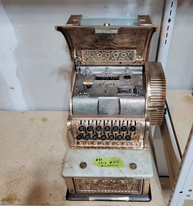 Antique 1912 National Cash Register Brass Model 317 Arts