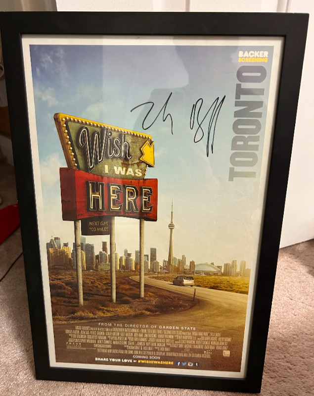 Signed Zac Braff Movie Poster in Arts & Collectibles in City of Toronto