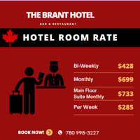 $599 Monthly Hotel Room Rental - Fort Saskatchewan
