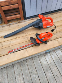 B&D leaf blower and hedge trimmer 