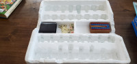 Frosted Glass Checker chess Dominos Cribbage & Backgammon set
