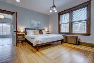 This 1-bedroom self-contained suite in a large restored heritage home comes fully furnished. Feature...
