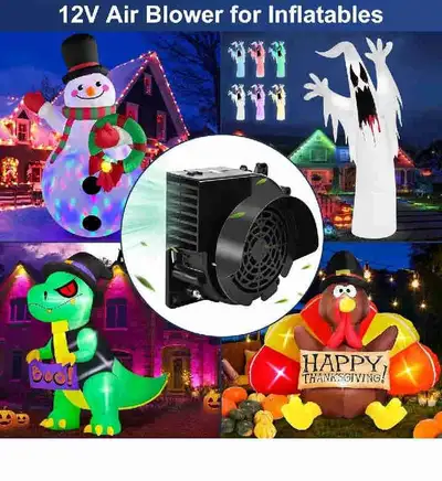 1PCS Air Blower for Inflatables 12V 1.2A Replacement Weatherproof Inflatable Fan with 4 LED Lights a...