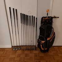 Ensemble sac et bâtons de golf