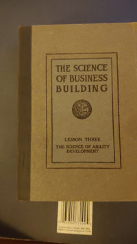 1911 The Science of Business Building text books