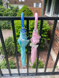 Light Pink Hello Kitty &  Blue Cinnamon Roll Kids Umbrellas
