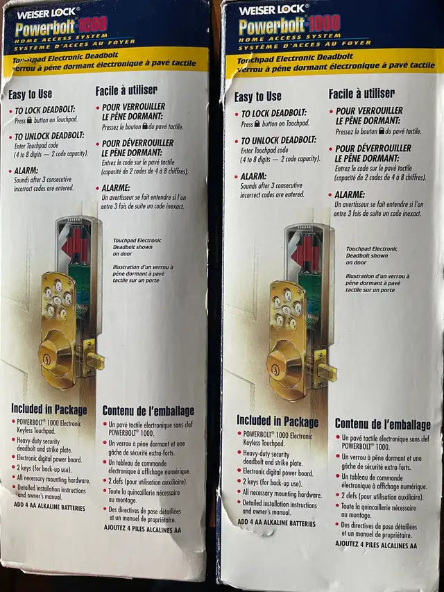 2 Weiser Lock Powerbolt 1000 Deadbolts in Security Systems in Edmonton - Image 5