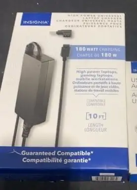 Insignia - Universal 180W Laptop Charger **NEW** $90 (firm) ... Only 1 available ABOUT THIS ITEM: -...