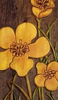 Buttercup Flower Wood Carving - Original Art