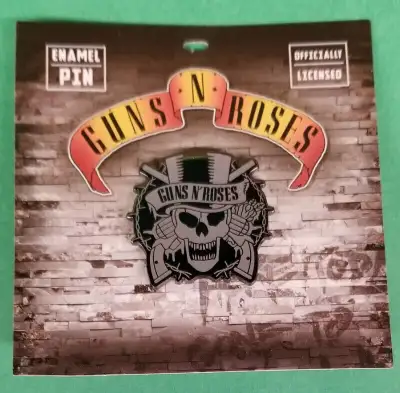 Guns N' Roses high quality enamel lapel pins. $15 each, 2 for $25. Buy 20 or more to receive our spe...
