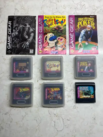 Game Gear games and manuals for sale This lot includes the following: Game Gear games - Chicago Synd...