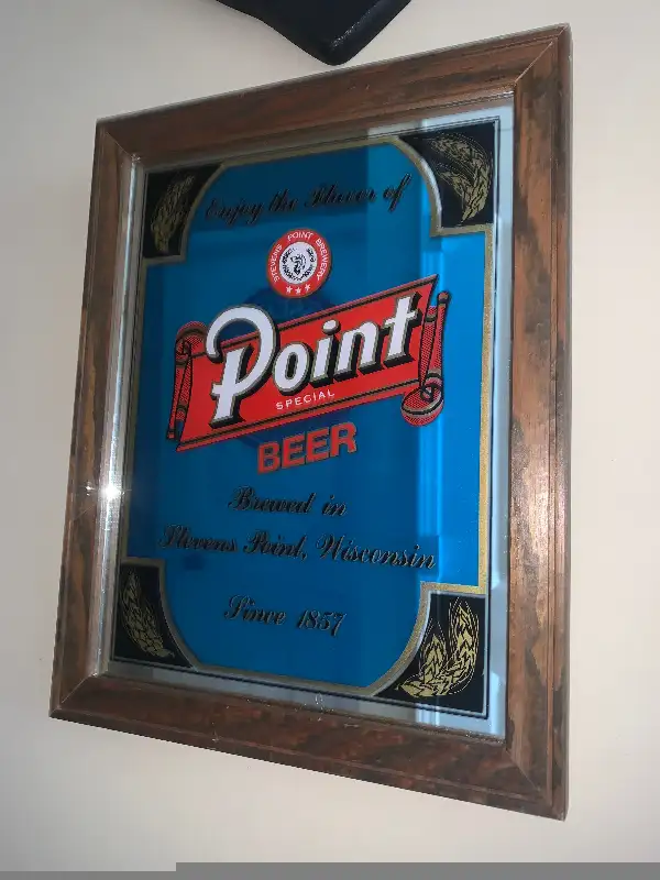 Vintage Point Special Beer bar mirror sign excellent condition in Arts & Collectibles in Calgary - Image 3