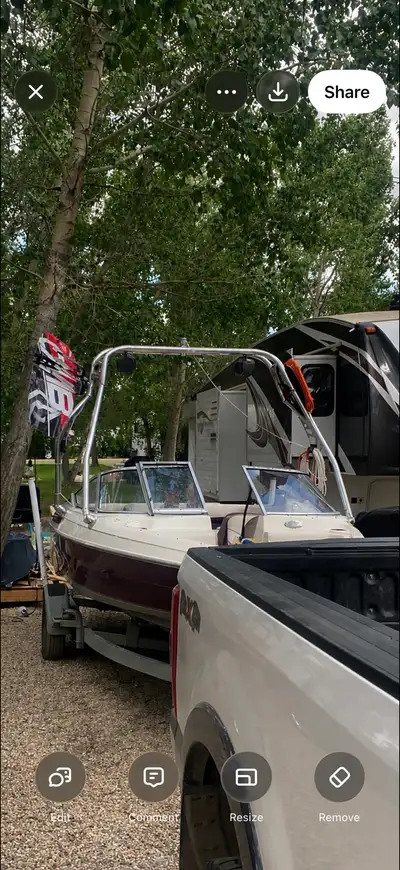 1998 maxum boat with open bow. Has two tower speakers sub amp an Kenwood deck. Tower. 3.0l In board...