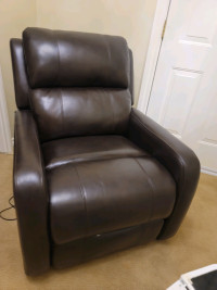 Contemporary   Top  Grain Leather Power Glider Recliner