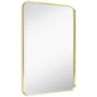 Minuover 24 x 36 Inch Gold Metal Frame Vanity Mirror NEW