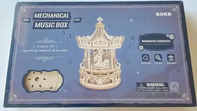 Romantic Carousel Mechanical Music Box 3D Wooden Puzzle, View more