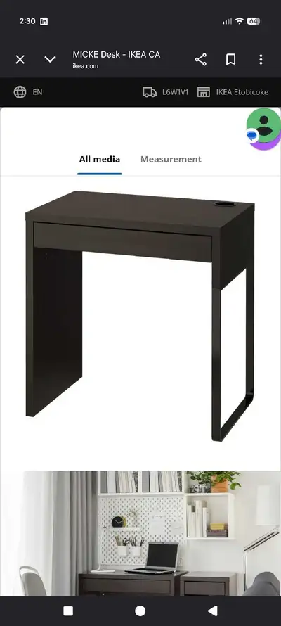 IKEA Micke Desk - Black Brown , View more