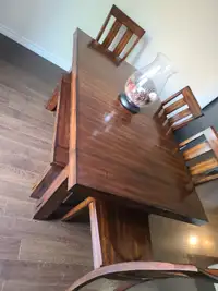 Table with 4 chairs and bench
