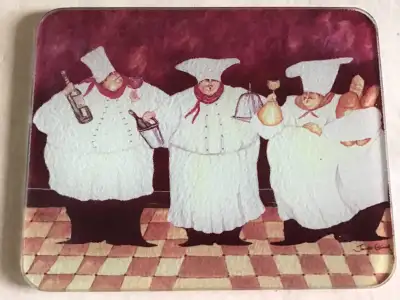 Planche en verre ´´Les Chefs ´´ de Jennifer Garant,neuf, View more