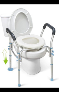 OasisSpace Stand Alone Raised Toilet Seat 300lbs-Raised Commode 
