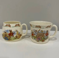 Easter! Two vintage Royal Doulton Bunnykins Mugs (Peter Rabbit)