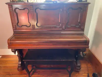 D.W Karn and Co. Piano and stool.