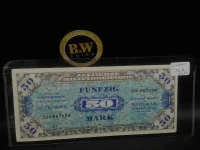 Germany #196b 50 Mark Banknote $50 The Germany #196b 50 mark banknote is a testament to the country'...