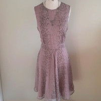 French Connection rose sleeveless dress w snakeskin print Size 8