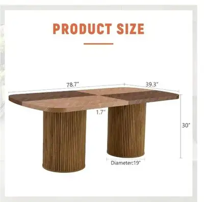 Herringbone Wood Dining Table Top Only, View more