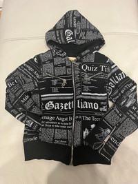 Designer John Galliano kids zip up hoodie size 7-8 years