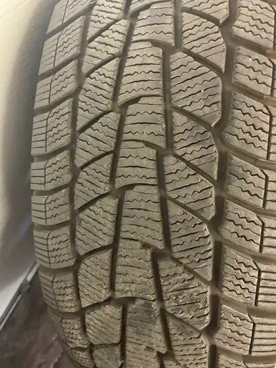 Set of four tires mounted on steel black rims. Tires, Good shape. Tires are MotoMaster Winter Edge 2...