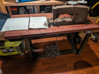 Vintage industrial sewing machine.